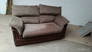 Sofá 2 plazas - Marrón y Beige