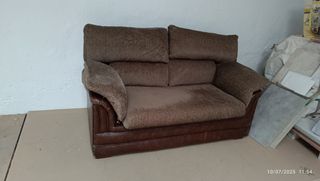 Sofá 2 plazas - Marrón y Beige