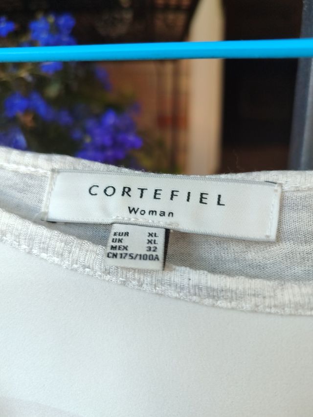 Camiseta Cortefiel Manhattan - Blanca y Gris