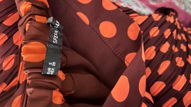 Falda Sfera marrón-naranja plisada