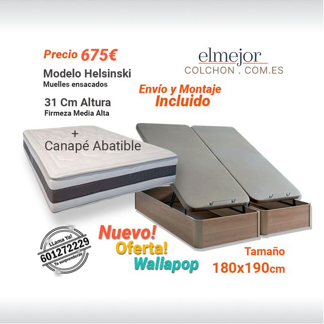 Colchon muelles ensacados + canape abatible Malaga
