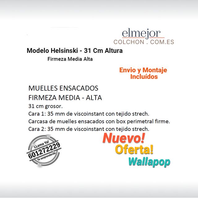 Colchon muelles ensacados + canape abatible Malaga