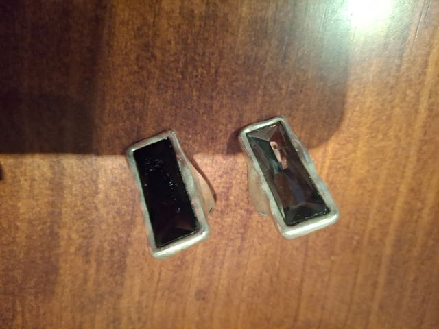 2 anillos rectangulares imitación a uno de 50