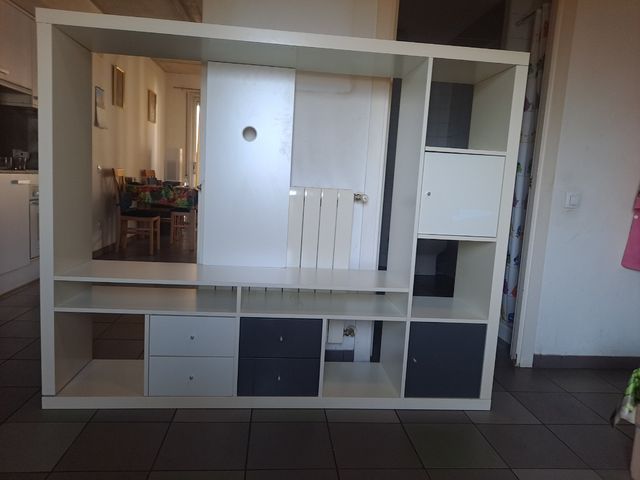 Mueble estantería blanco y negro barato