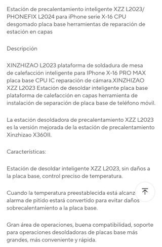 Estación desoldadura XZZ L2023 Reparación iPhone..