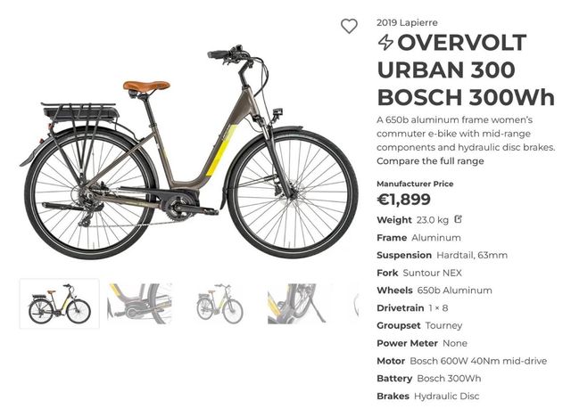 Bicicleta eléctrica Overbolt Urban 300
