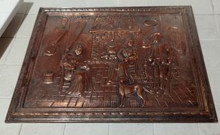 Cuadro cobre repujado - Caza