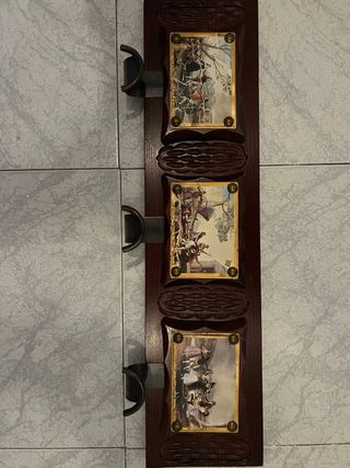 Perchero madera 3 ganchos - rústico