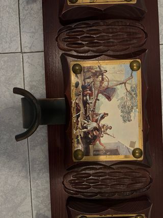 Perchero madera 3 ganchos - rústico