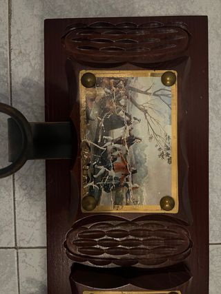 Perchero madera 3 ganchos - rústico