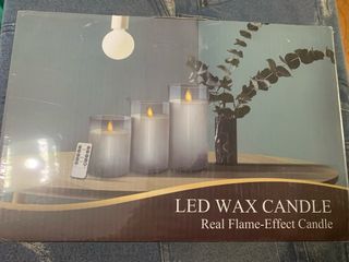 3 Candele LED effetto fiamma - Grigio