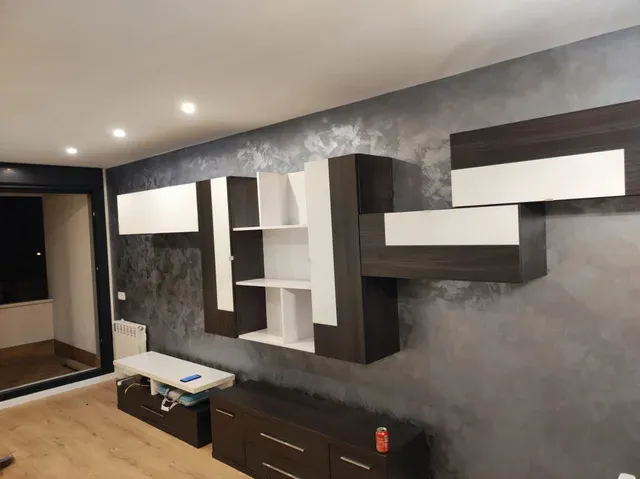 Pintura decorativa efecto metalizado