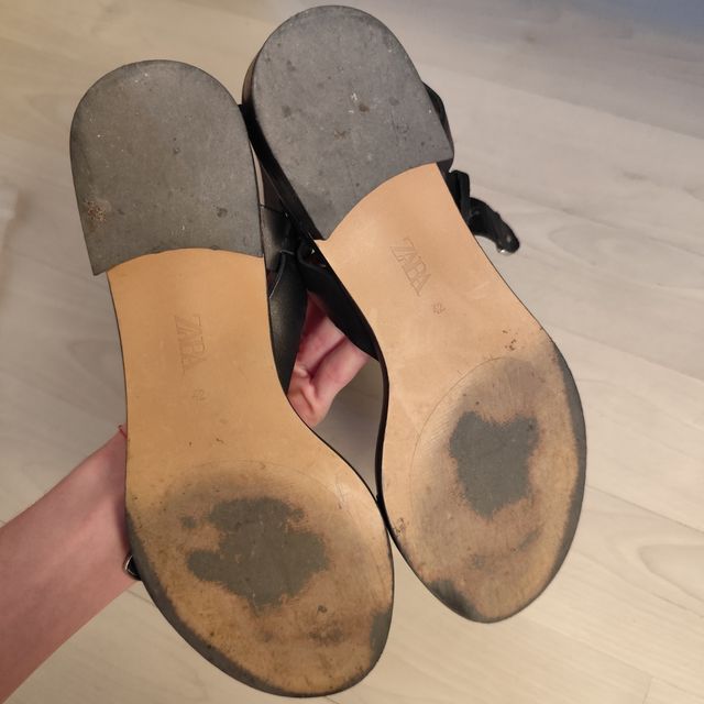Sandalias Zara piel negras