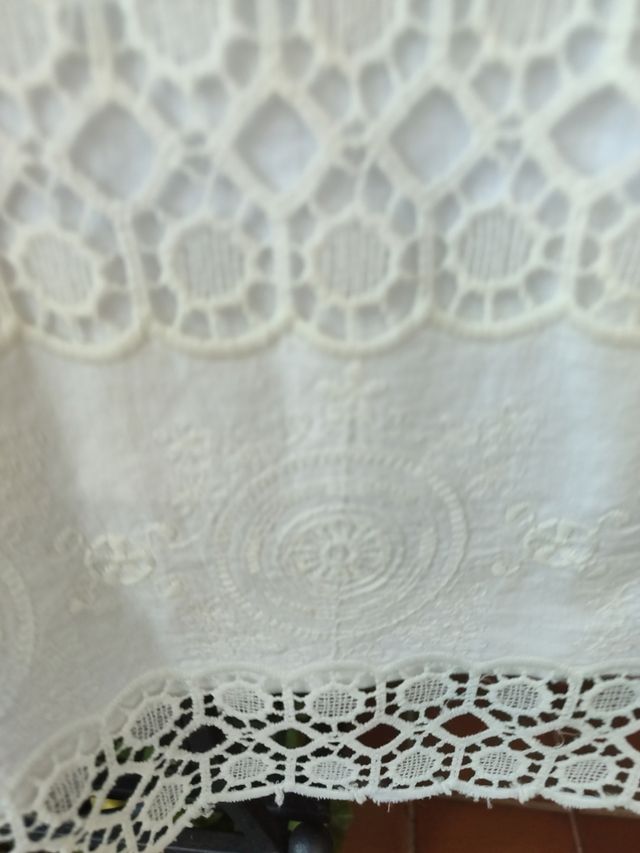 Camiseta blanca encaje - Talla L