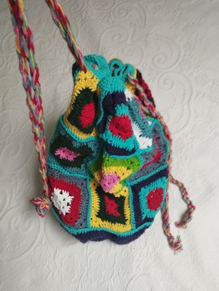 Bolso crochet multicolor hecho a mano