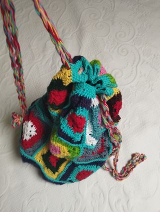 Bolso crochet multicolor hecho a mano