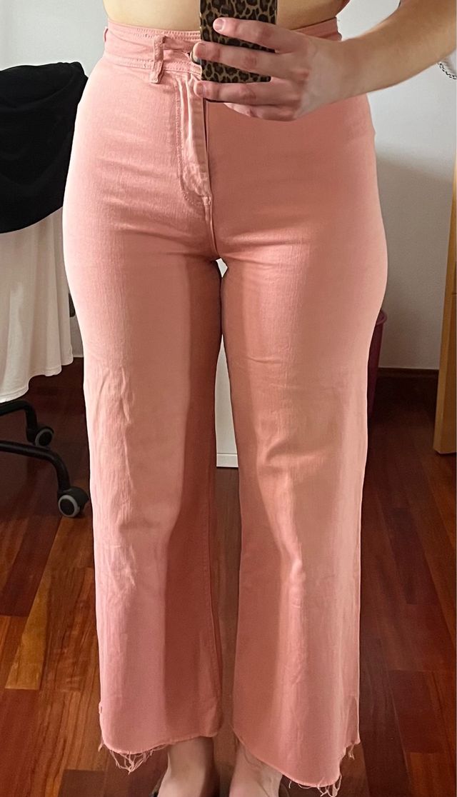 Pantalones rosa Stradivarius - tiro alto