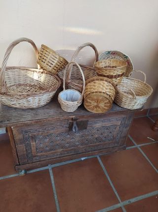 Cestos mimbre artesanales lote canastos cesta