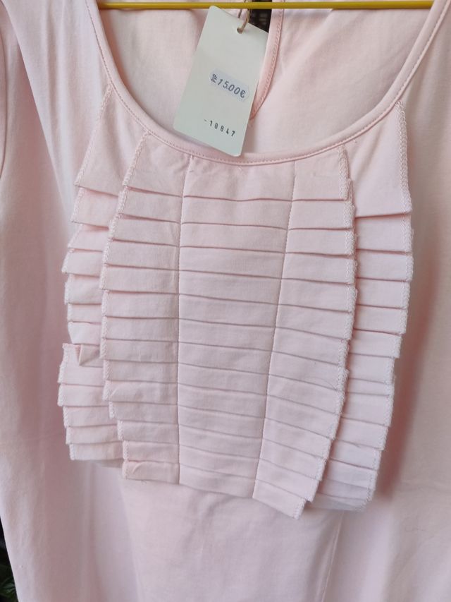 Blusa rosa manga corta - Talla L