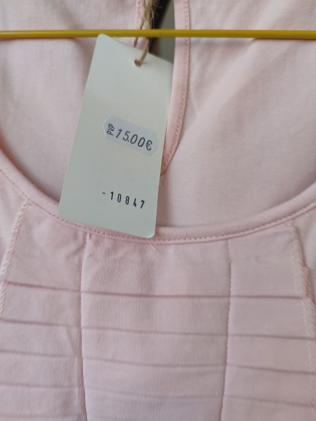 Blusa rosa manga corta - Talla L