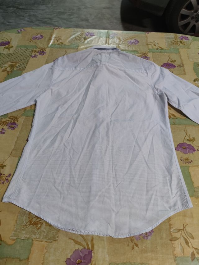 Camisa Cuadritos Azul Zara Talla M Slim Fit