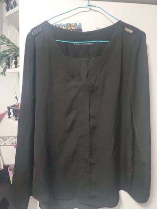 Blusa Zara Basic negra - Talla m