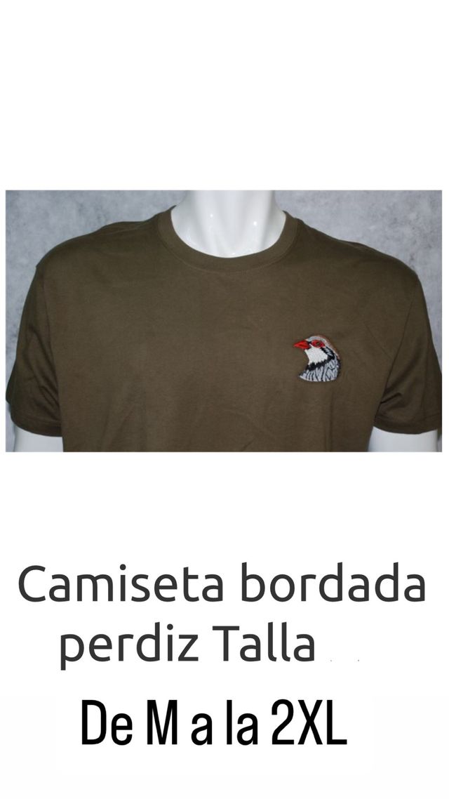Camiseta Bordada Perdiz Tallas M-2XL