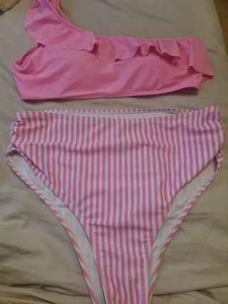 Bikini Shein XL - Rosa y Blanco