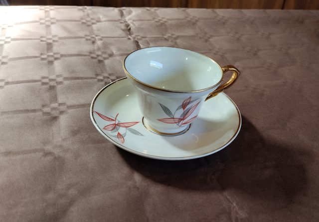 Juego café vintage porcelana decorada - 21 piezas