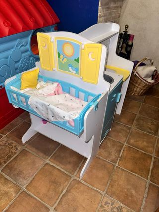 Mueble juguete 3 en 1 cocina, bañera y cuna