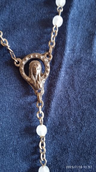 Rosario perle bianche - collana