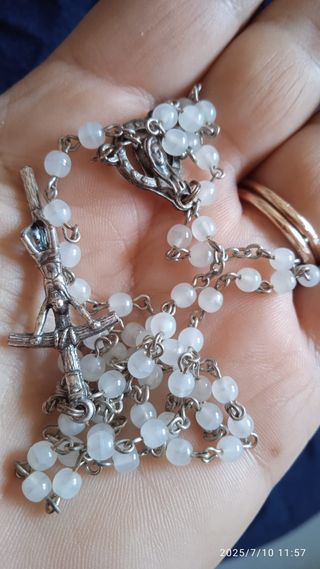 Rosario perle bianche - collana