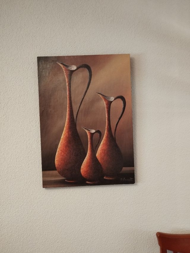 Cuadro jarrones marrones