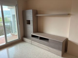 Mueble modular salón - Gris y marrón