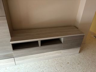 Mueble modular salón - Gris y marrón