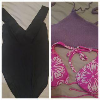 Bañador negro & bikini rosa XL