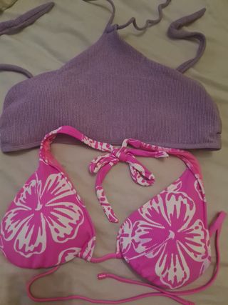 Bañador negro & bikini rosa XL
