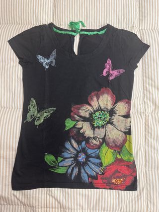 Camiseta Desigual flores talla S