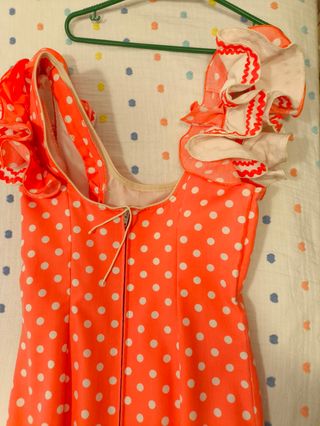 Traje de gitana lunares rosa-blanco