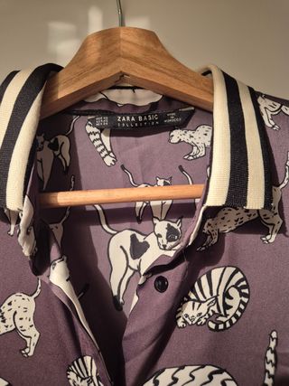 Vestido Zara estampado gatos - XS