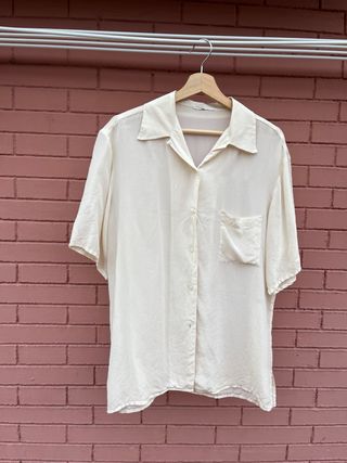 Camisa seda vintage crema