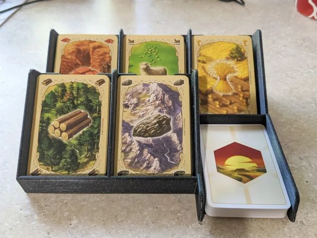 Catán juego de mesa. Organizador de Cartas en 3D