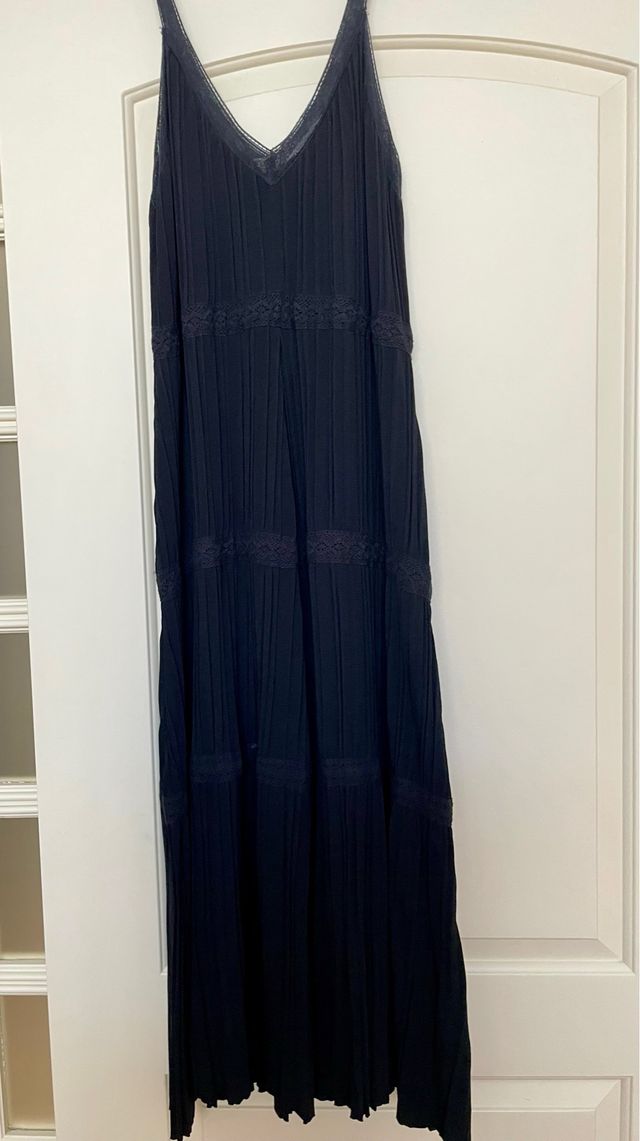 Vestido Zara negro largo encaje