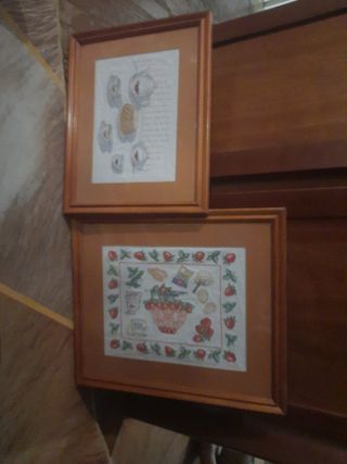 2 Bordados: Té y Fresas