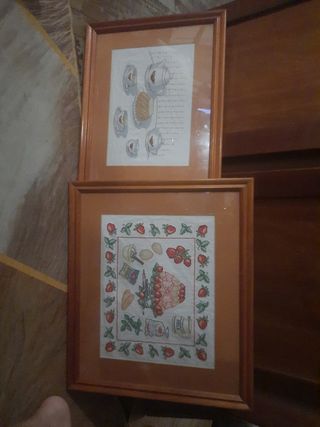 2 Bordados: Té y Fresas
