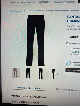 Pantalones chinos de trabajo.