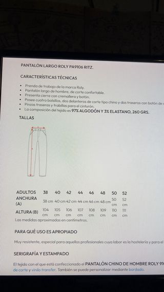 Pantalones chinos de trabajo.