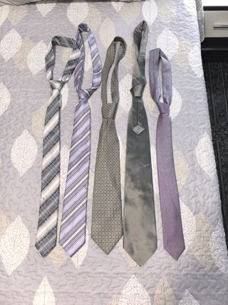 5 Corbatas Gris y Morado