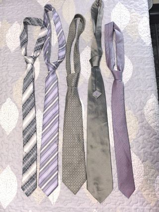 5 Corbatas Gris y Morado