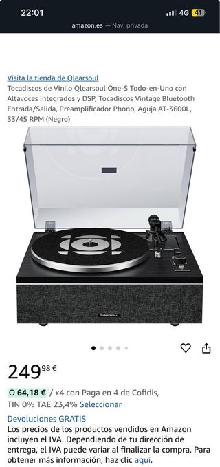 NUEVO Tocadiscos Vintage Bluetooth